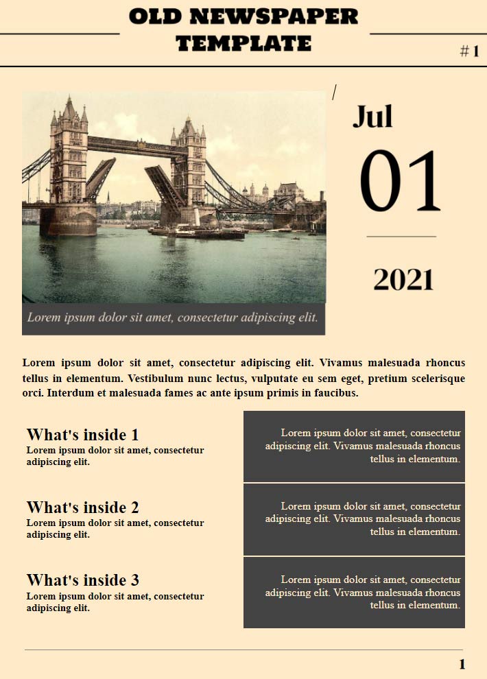 Old Blank Newspaper Template (1) - TEMPLATES EXAMPLE, TEMPLATES EXAMPLE