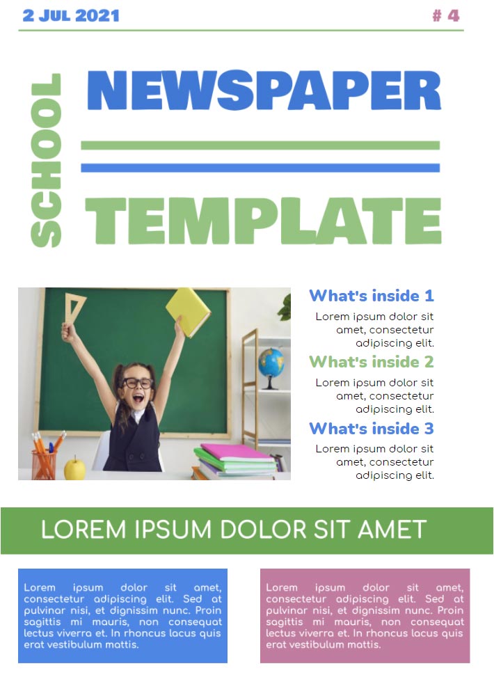 School Newspaper Template for Google Docs