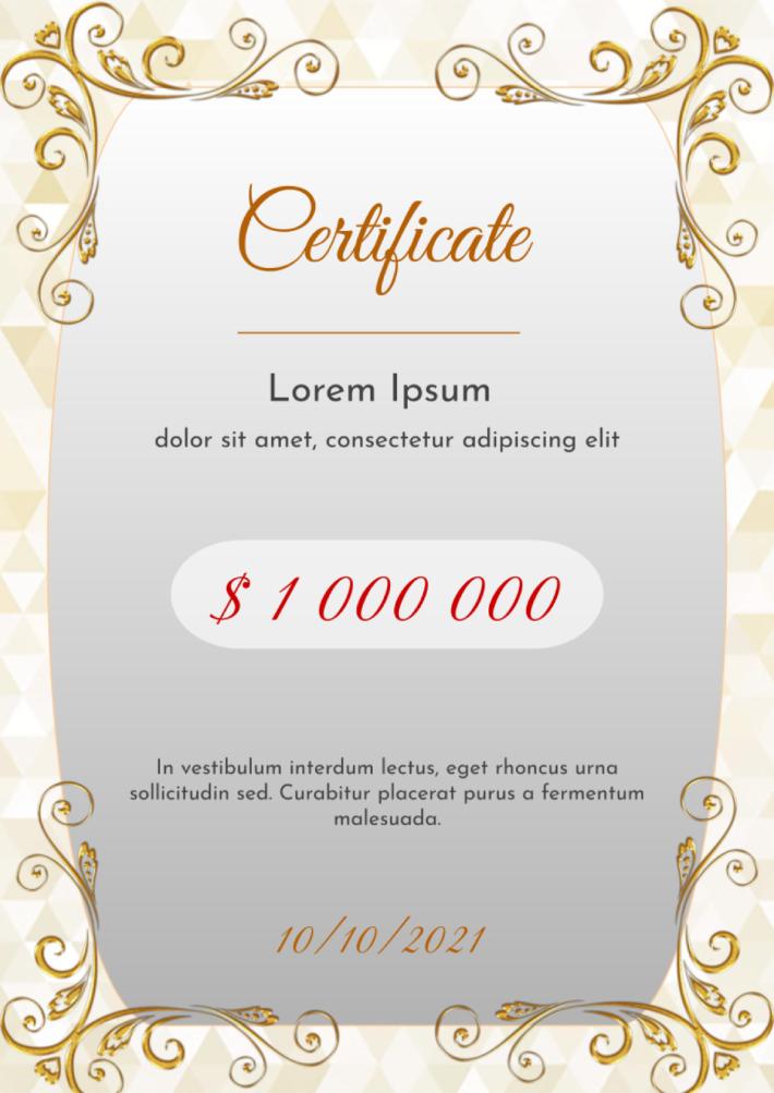 Gift Certificate Template for Google Docs