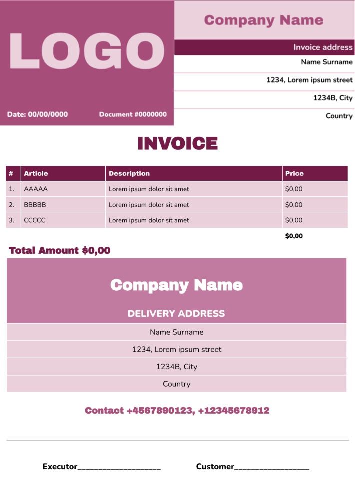 google docs invoice template australia