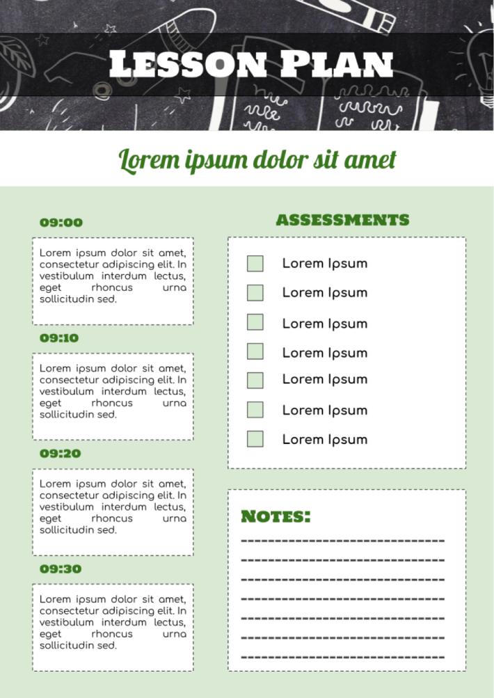 Simple Lesson Plan Template for Google Docs