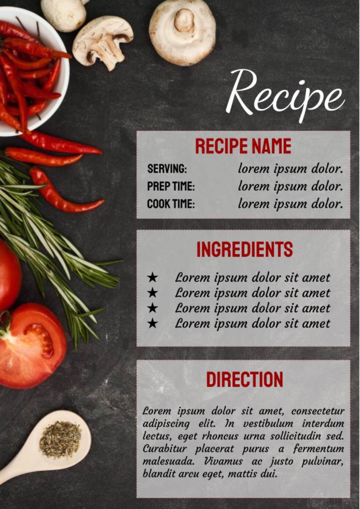 Recipe Book Template Google Docs - Printable Word Searches