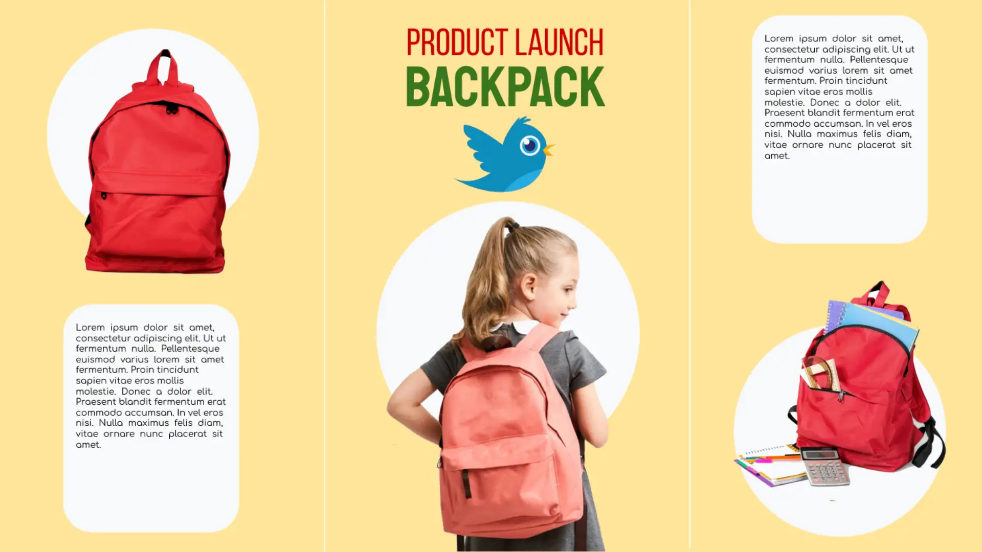 Product Launch Backpack Template for Google Slides