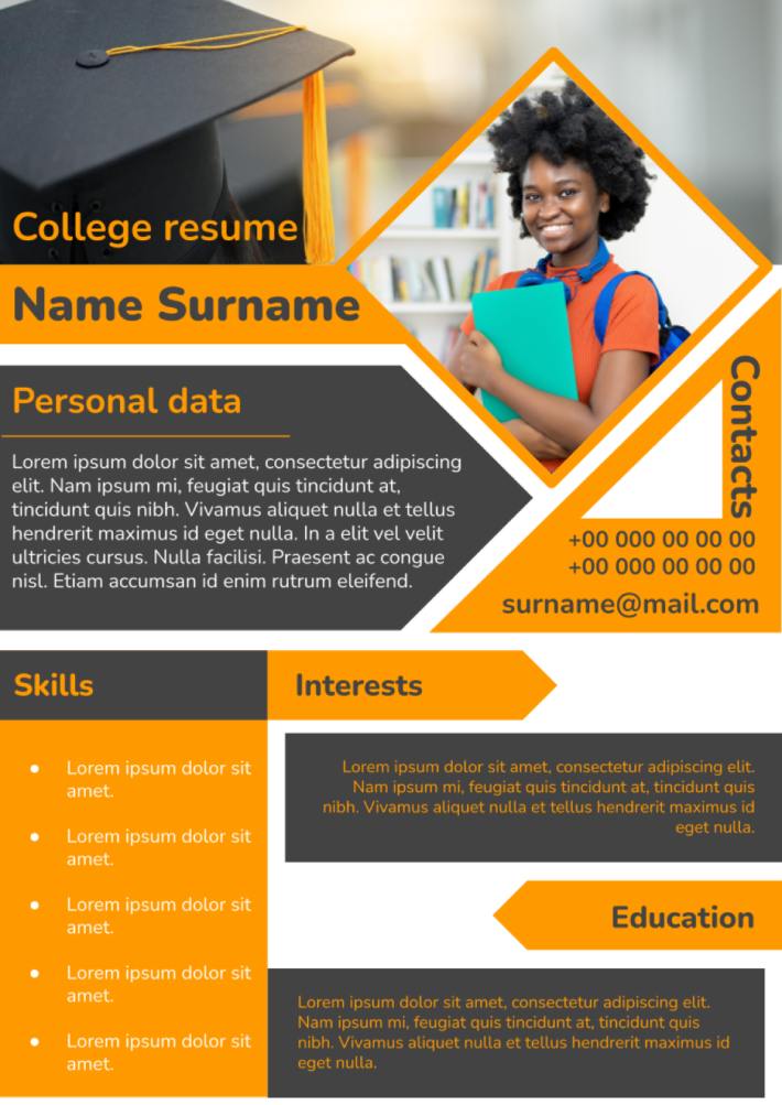 College Resume Template for Google Docs