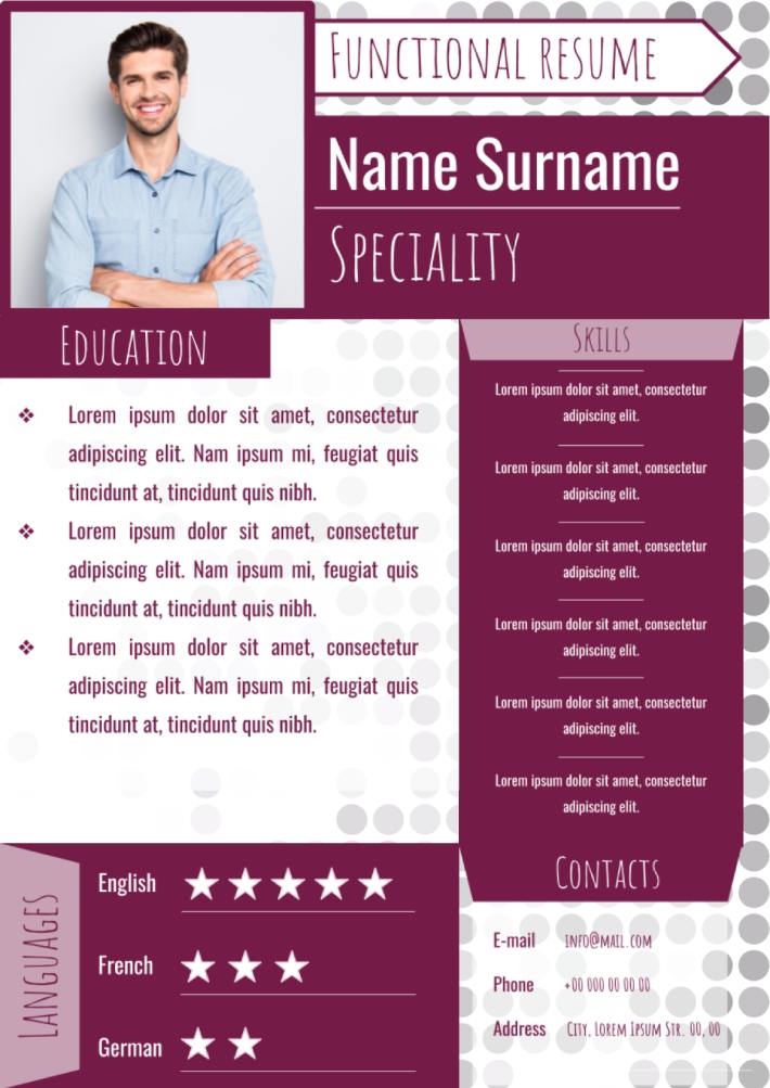 Free Functional Resume Template For Google Docs