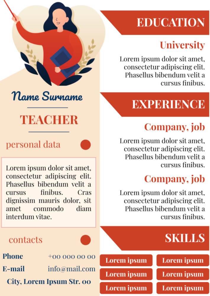 Teacher Resume Template for Google Docs