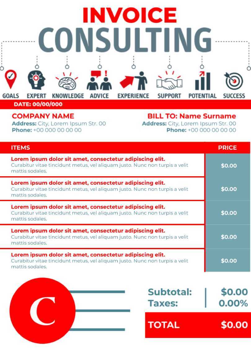 Consulting Invoice Template for Google Docs