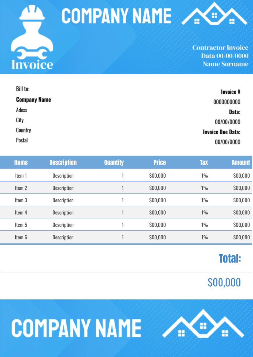 Contractor Invoice Template for Google Docs