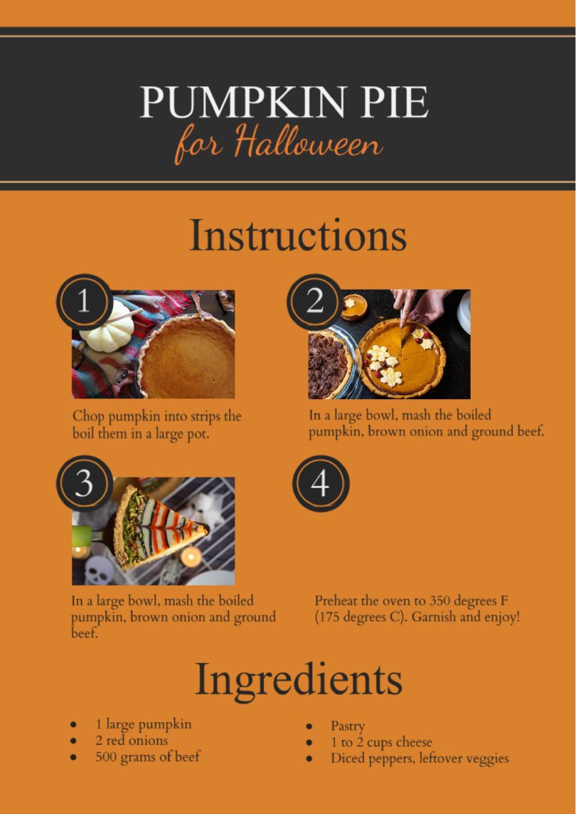 Recipe Halloween Template for Google Docs