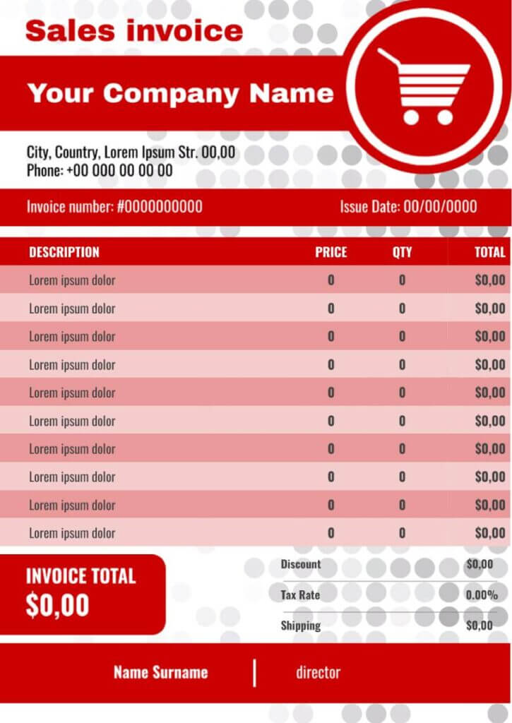 Weekly Sales Invoice Free Sales Invoice Template For Google Docs