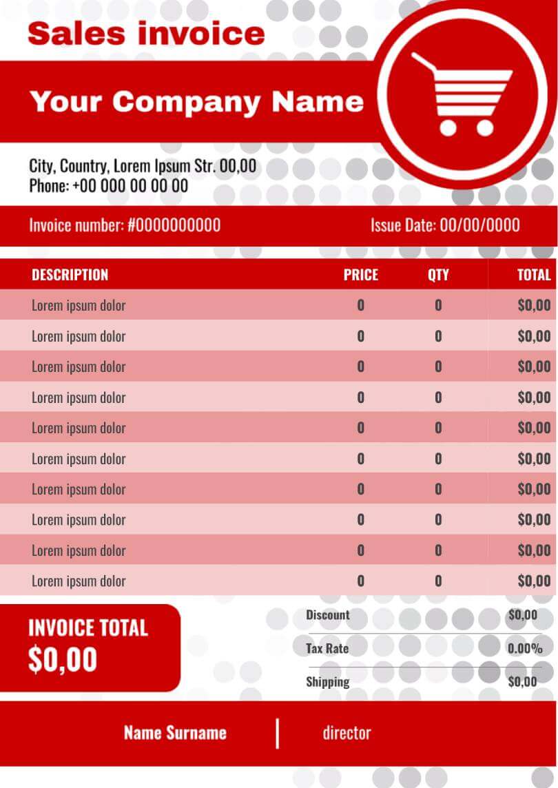 Sales Invoice Template for Google Docs