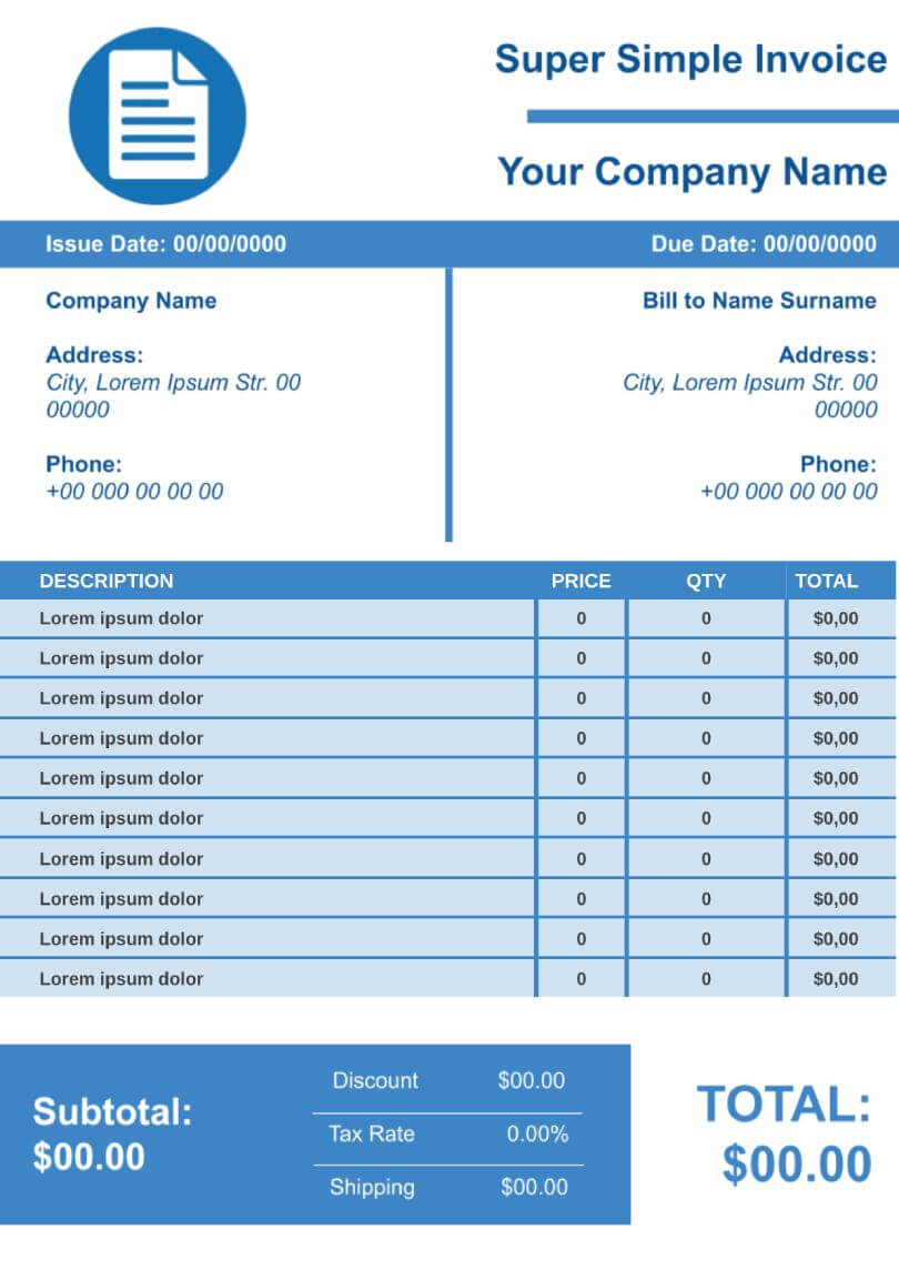 Super Simple Invoice Template for Google Docs