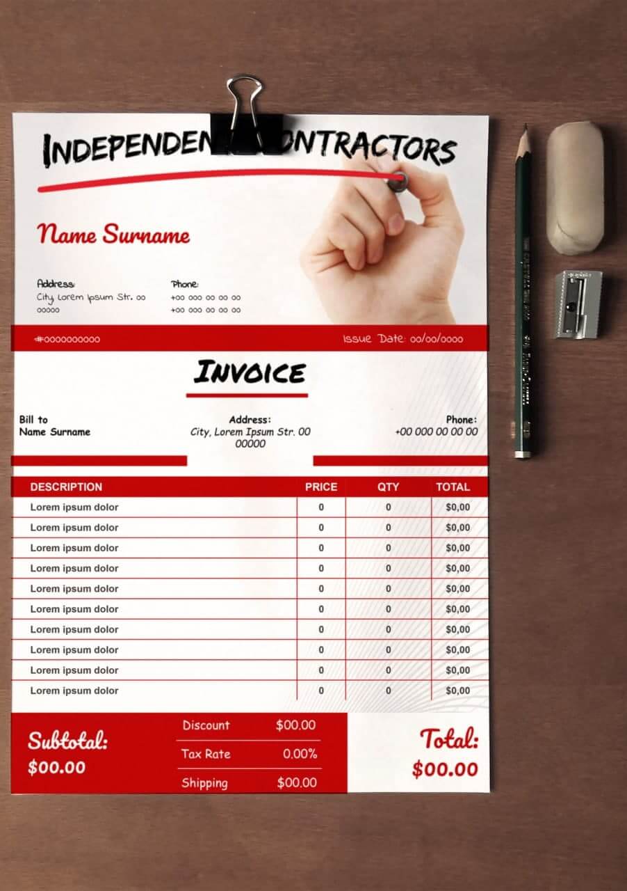 Preview Independent Contractor Invoice Template for Google Docs