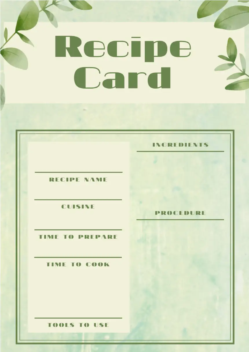 Recipe Card Template