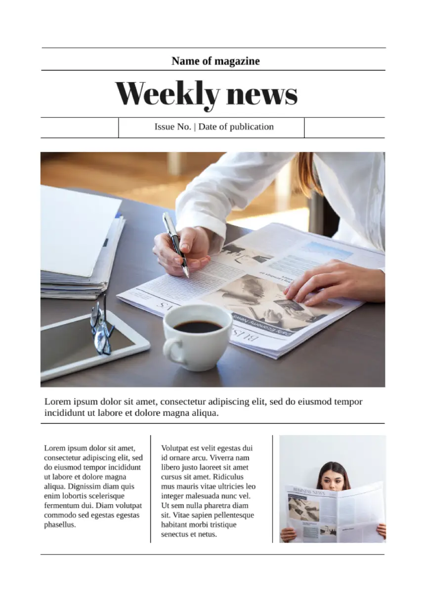 Weekly Newsletter Template for Google Docs