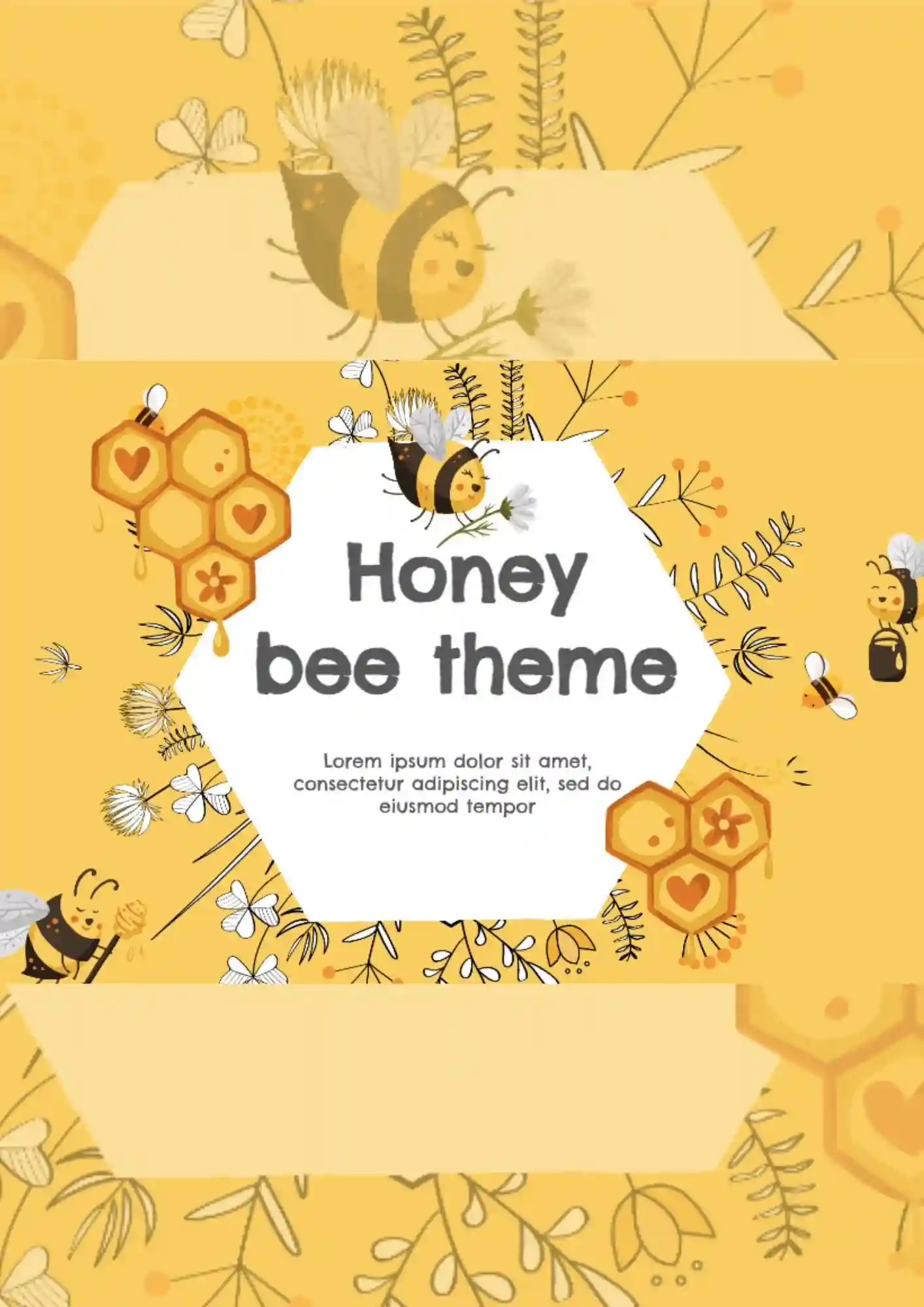 Cute Honey Bee Theme Template