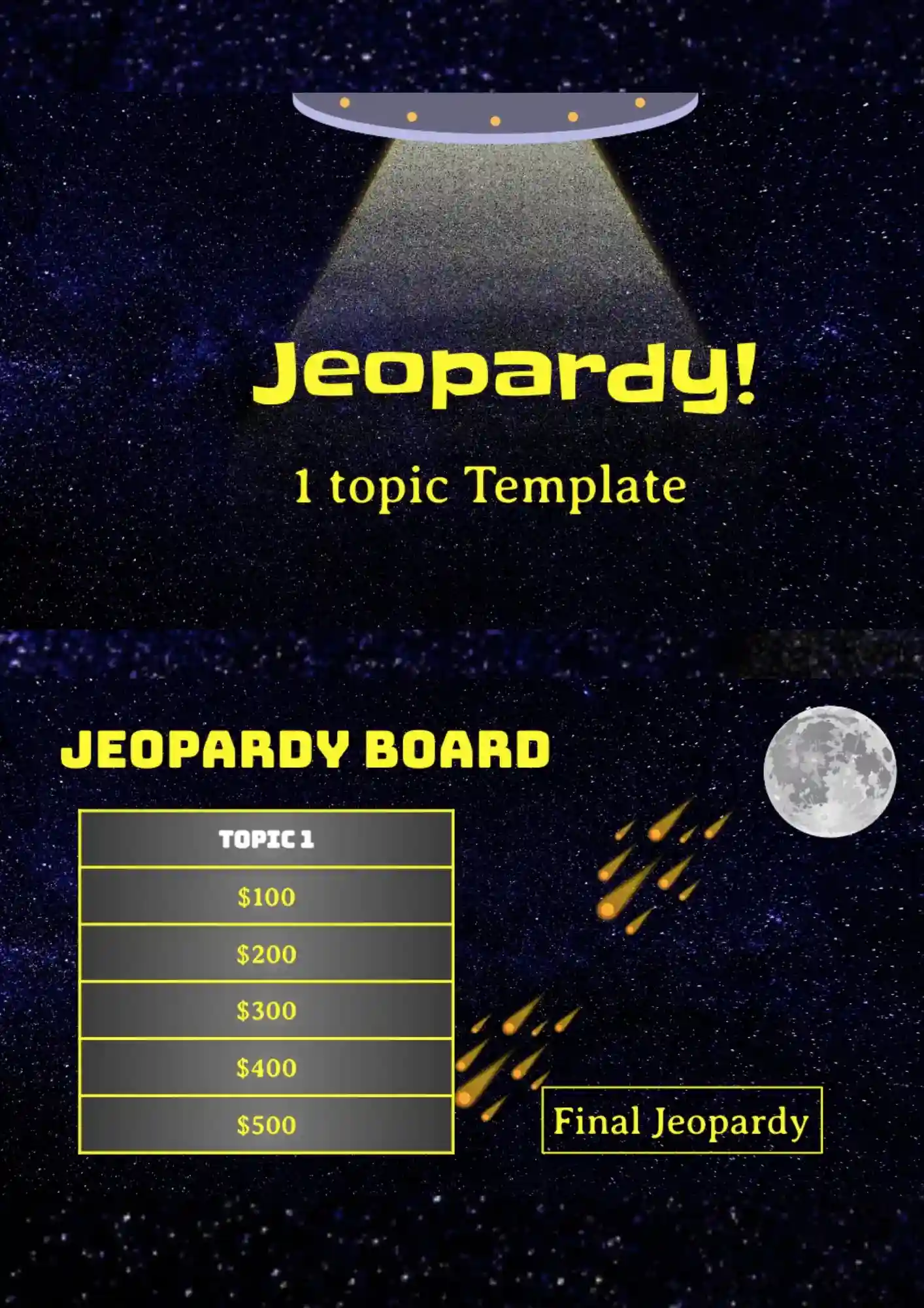 Jeopardy 1-topic Template