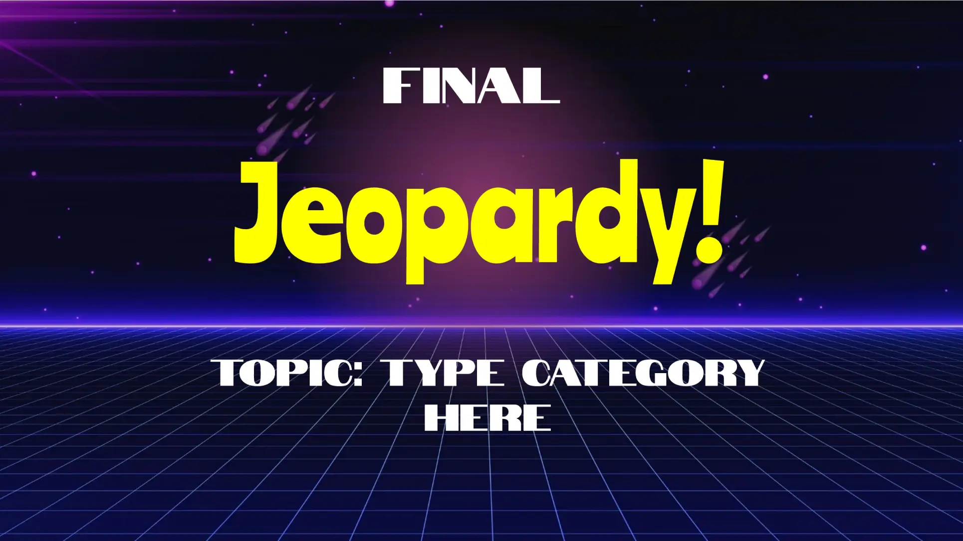 Jeopardy 3 Categories Templates for Google slides