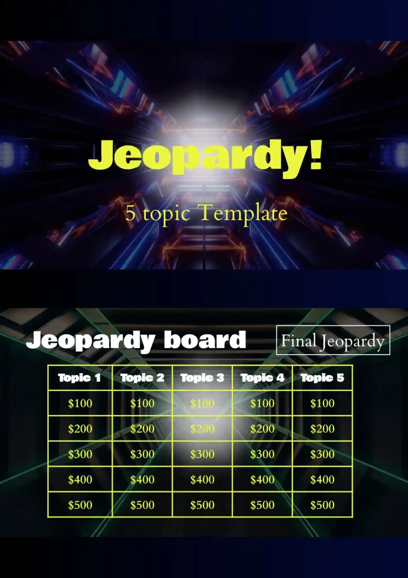 Jeopardy With Score Template