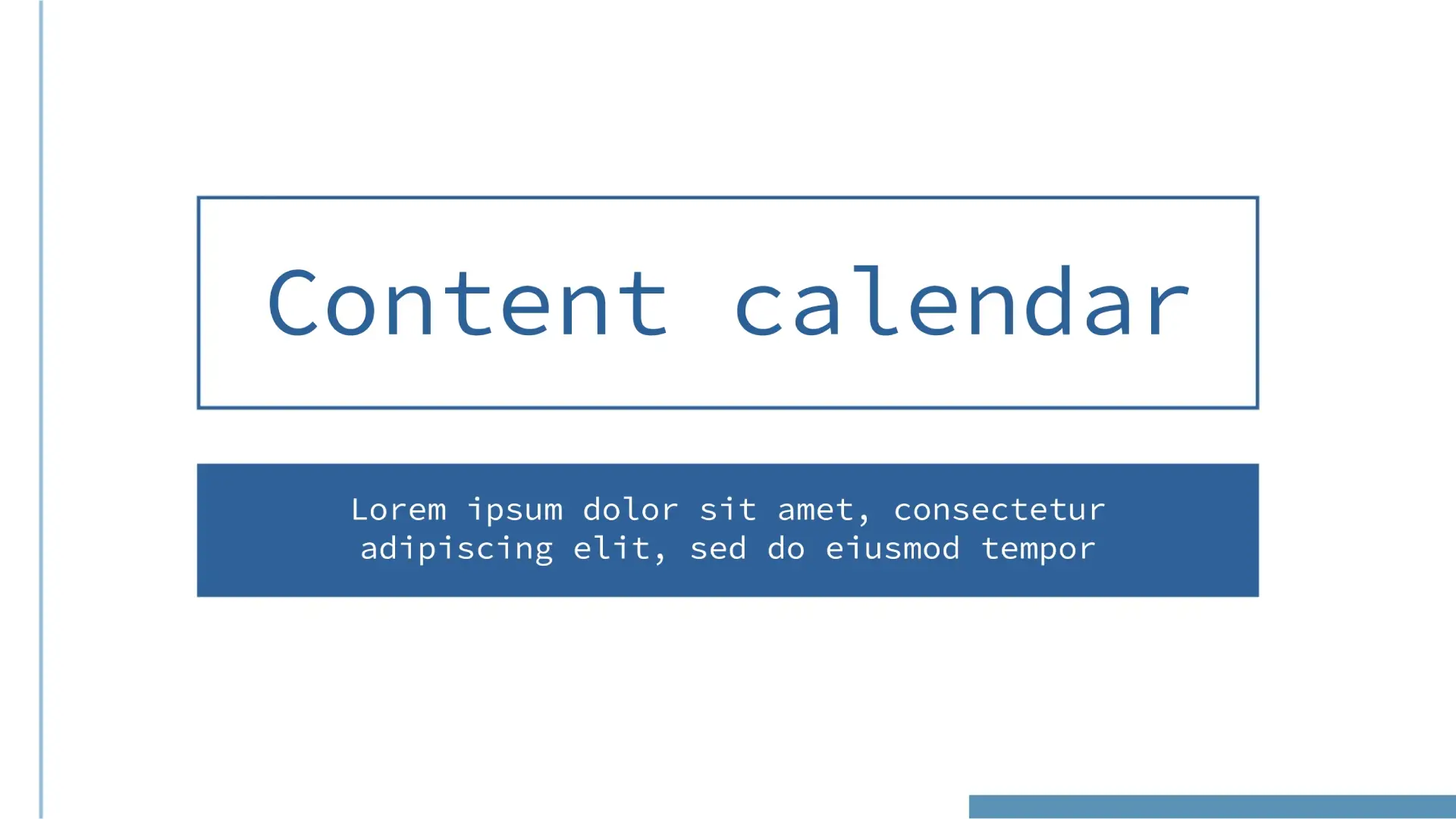 Content Calendar Template for Google Slides