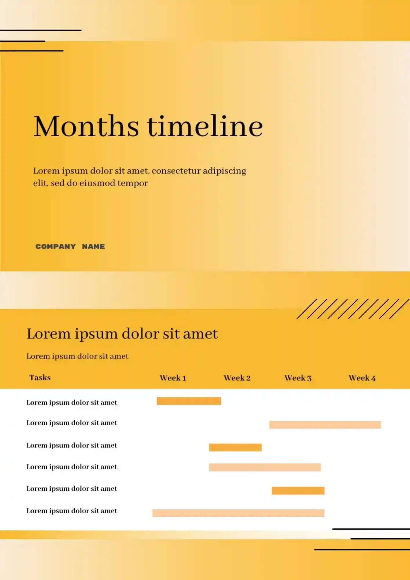 Months Timeline Template