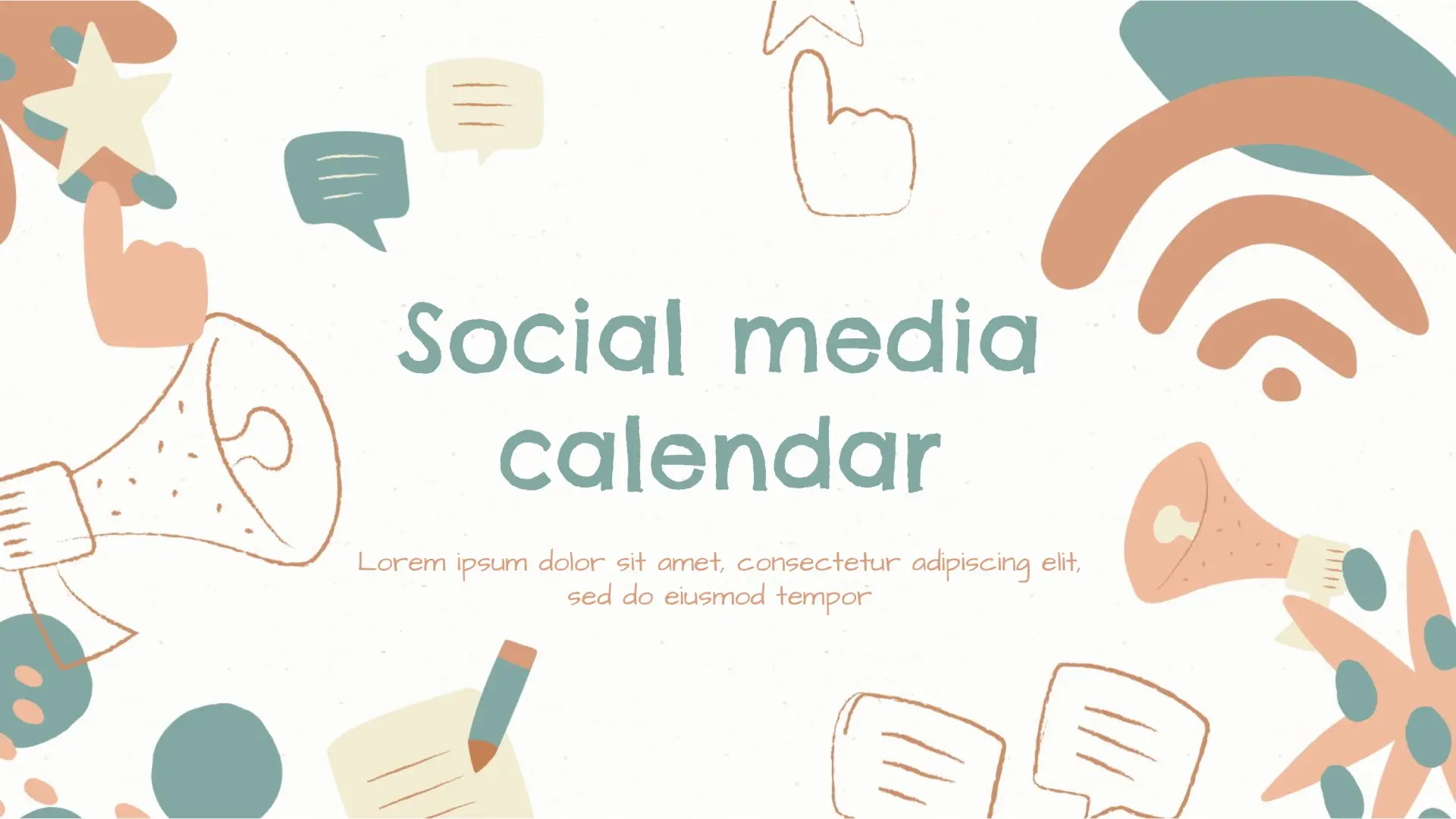Social Media Calendar Template for Google Slides