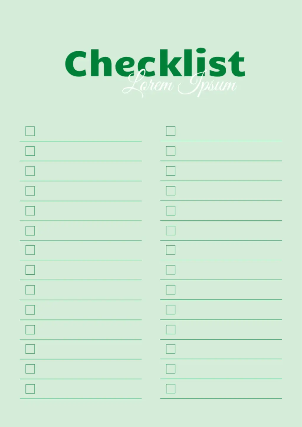 cute list template