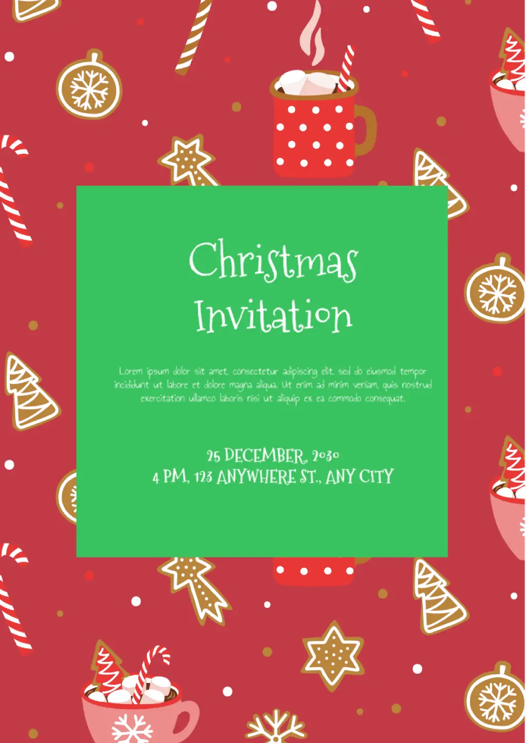 Christmas Invitation Template for Google Docs