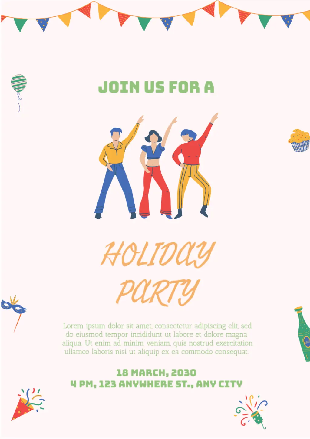 Holiday Party Invitation Template for Google Docs