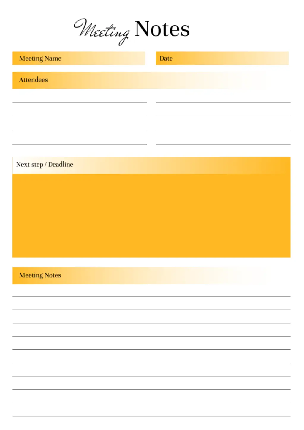 Class Notes Template Google Docs