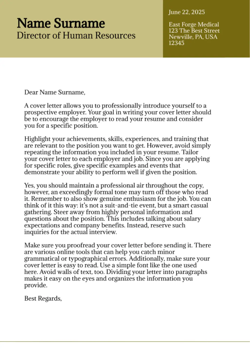 cover letter template in google docs