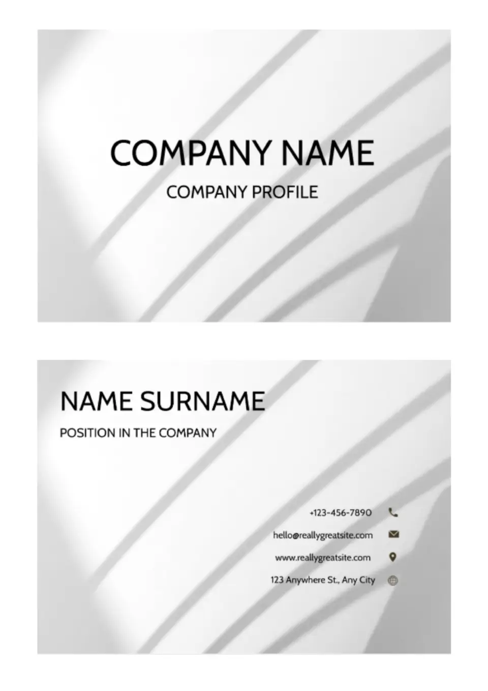 Business Card Template for Google Docs
