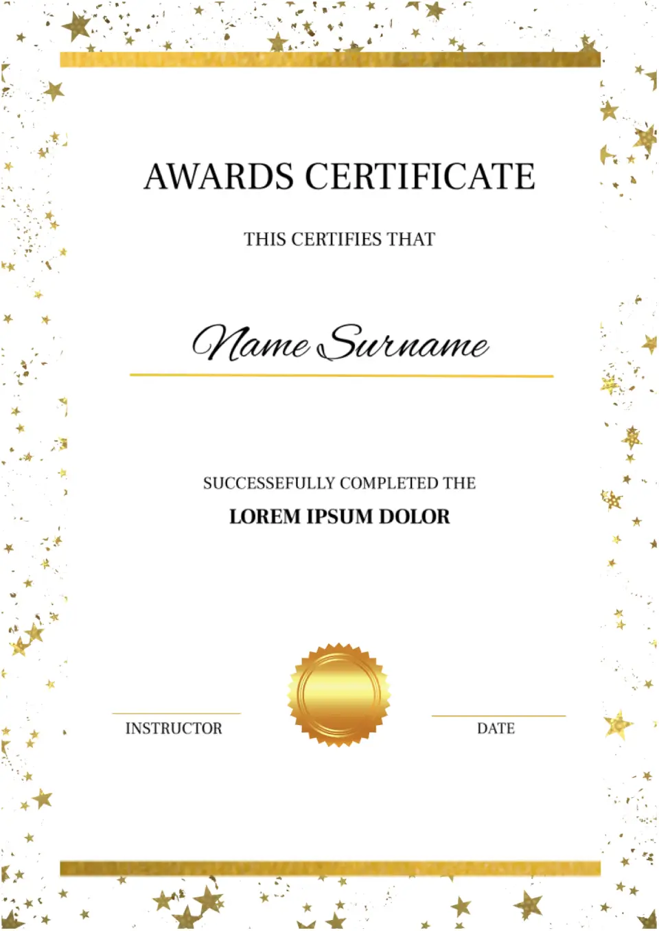 Awards Certificate Template
