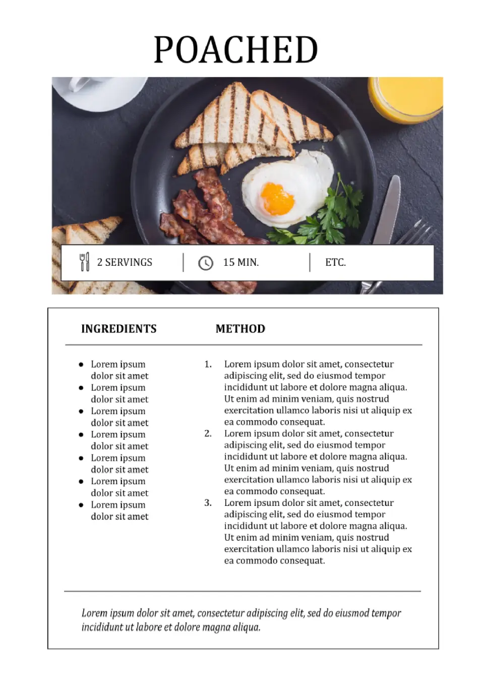 Cookbook page 2 Template for Google Docs