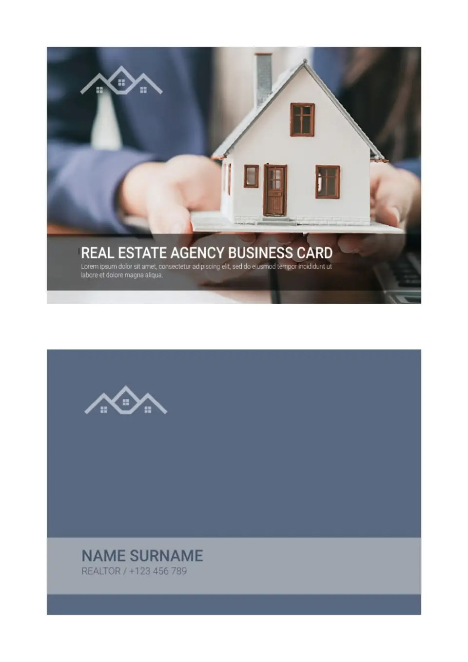 Real Estate Agency Business Card Template for Google Docs