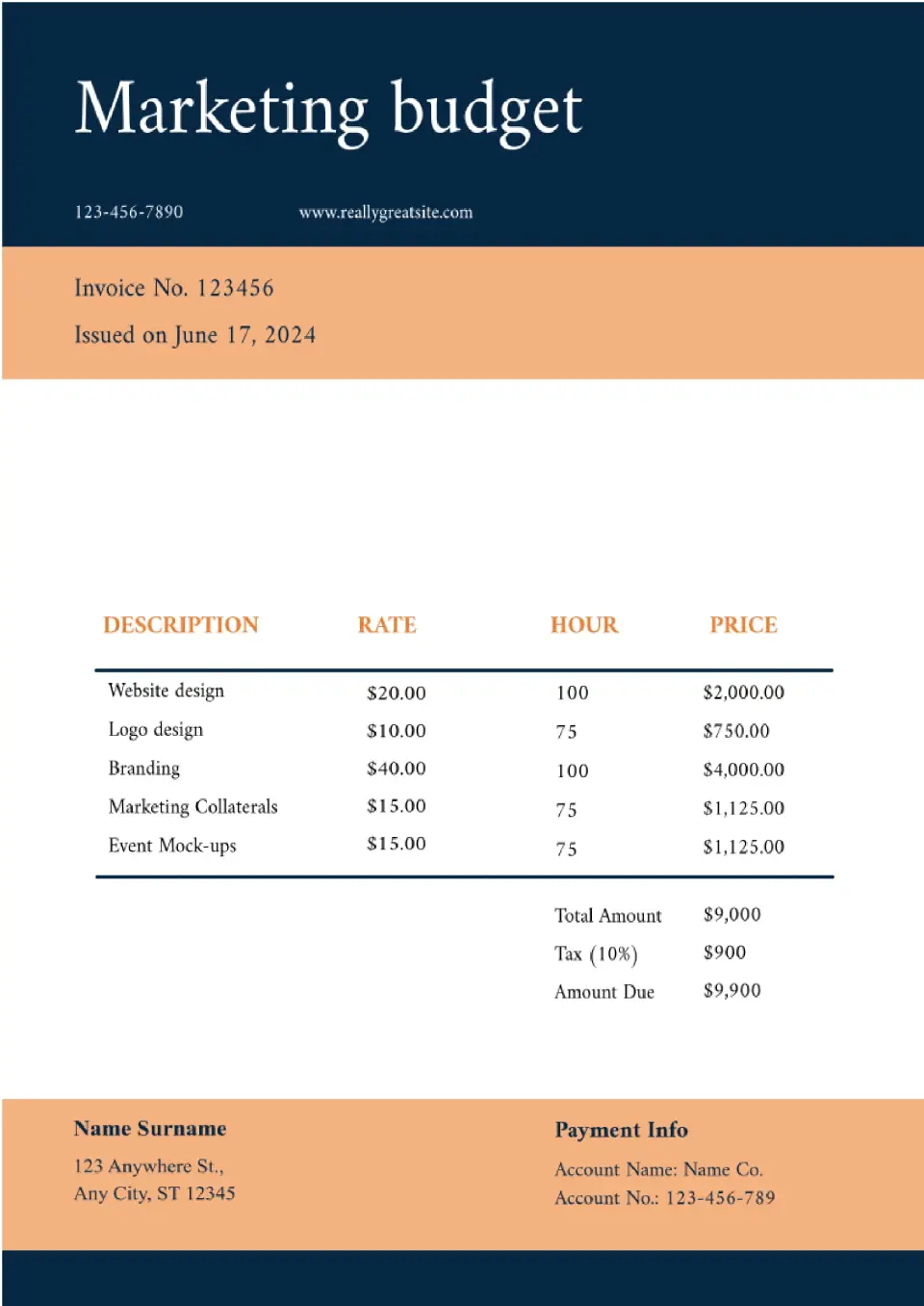 Marketing Budget Template for Google Docs