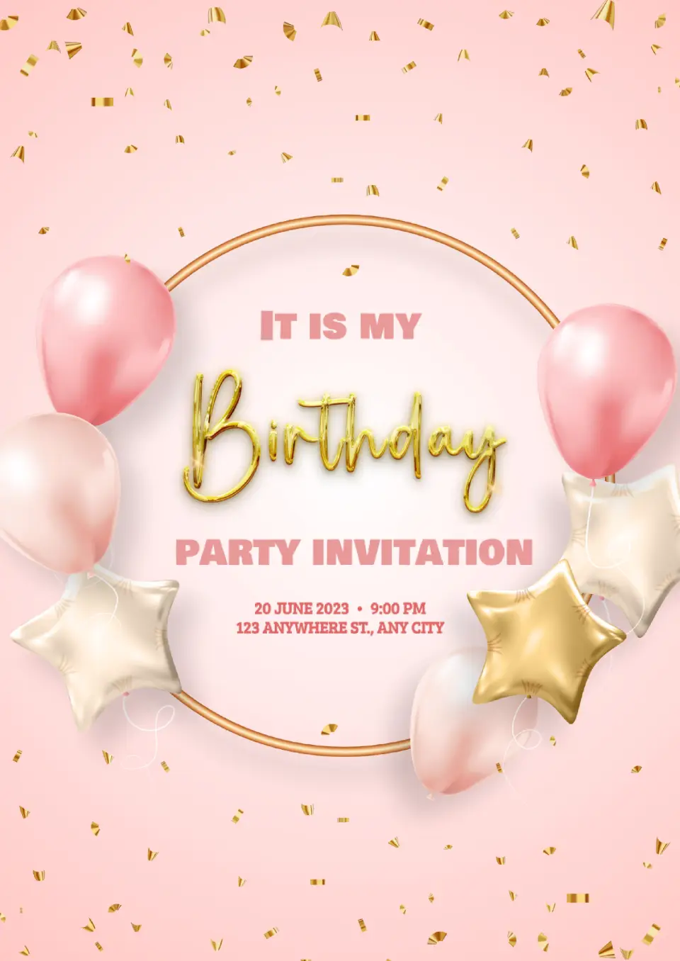Birthday Party Invitation Template for Google Docs