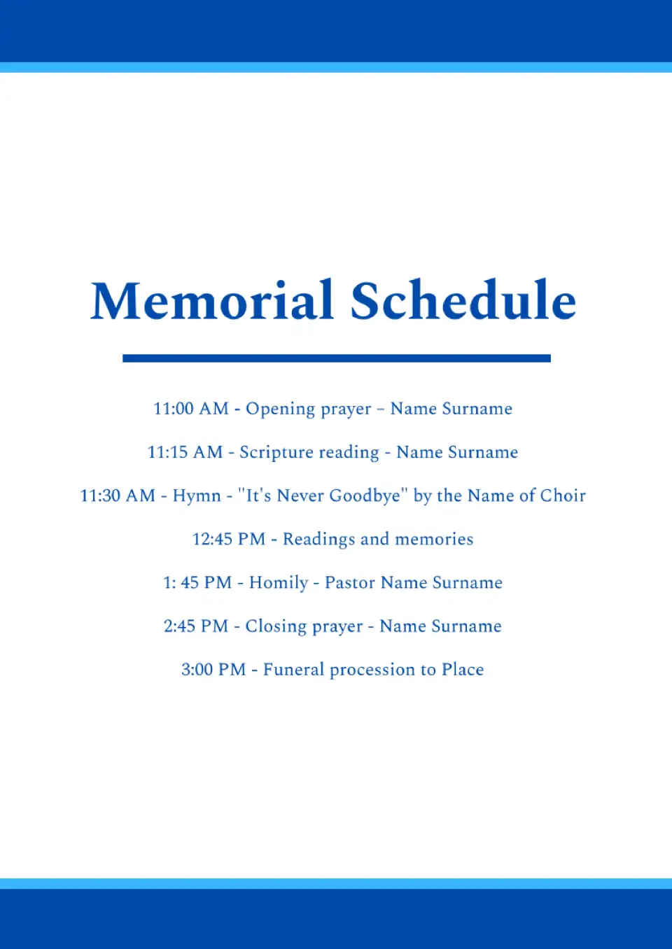 Religious Funeral Program page 2 Template For Google Docs