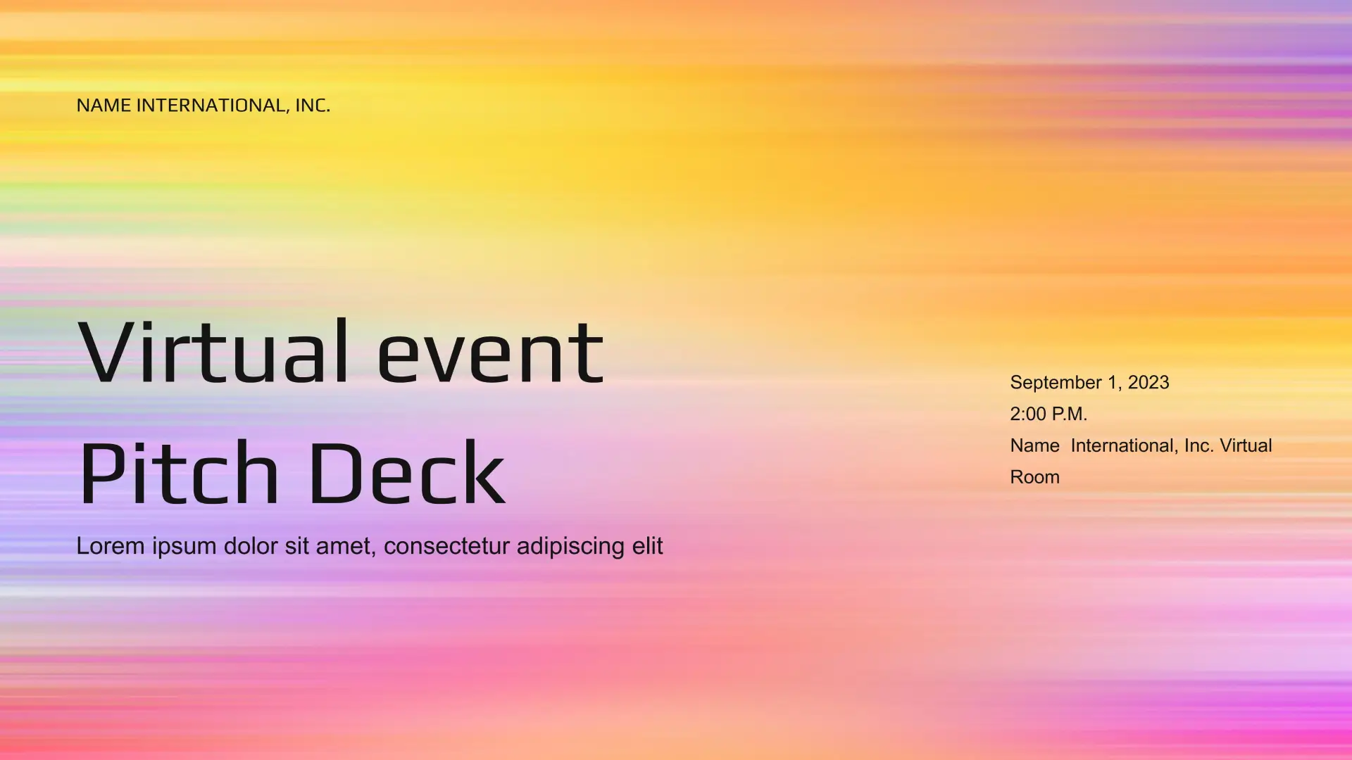 Virtual event Pitch Deck Template for Google Slides