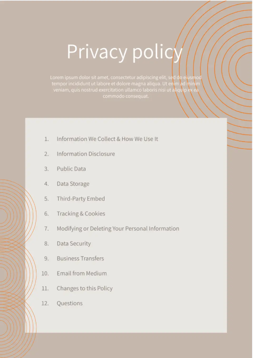 Privacy Policy Template for Google Docs