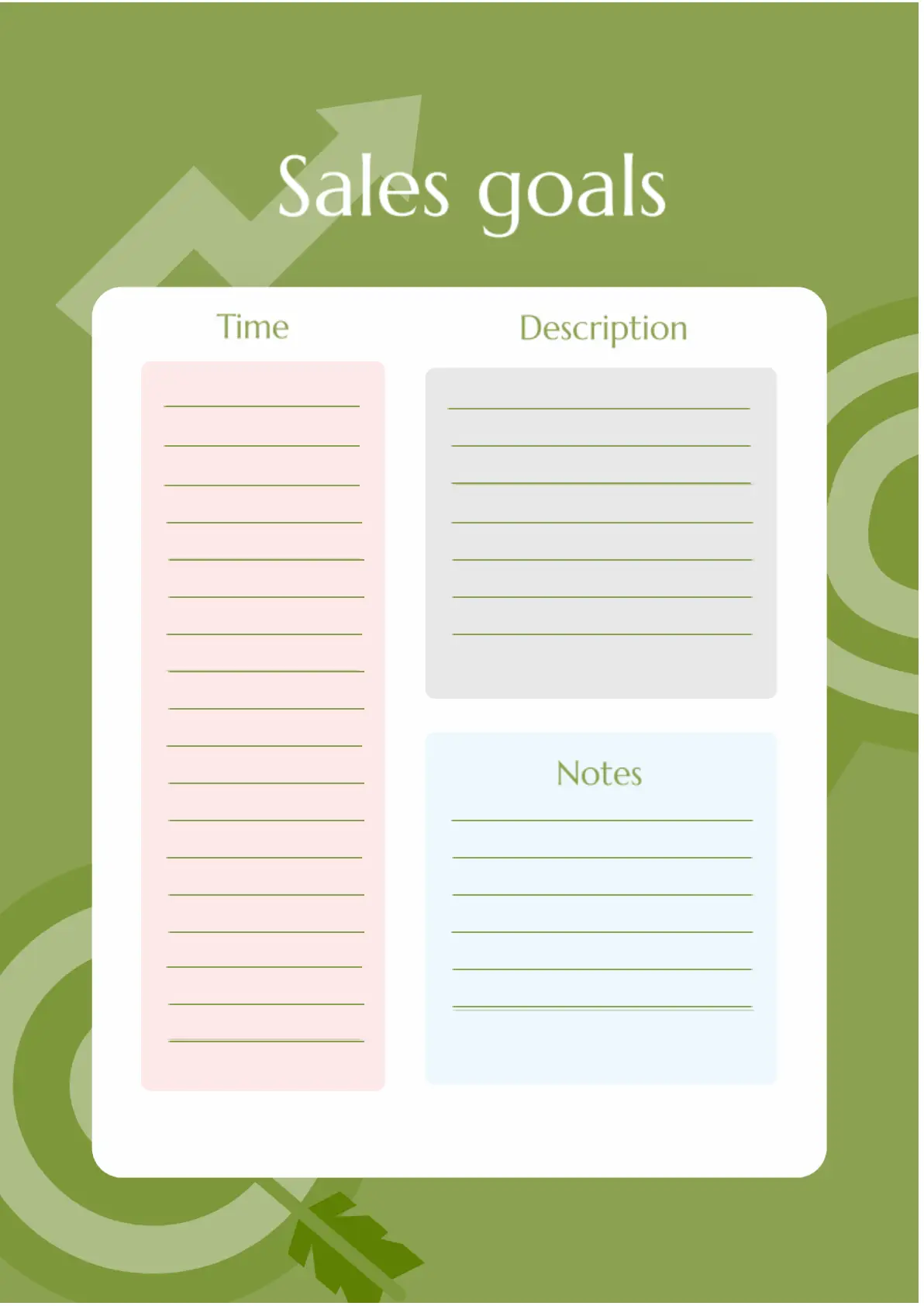 Sales Goals Template for Google Docs