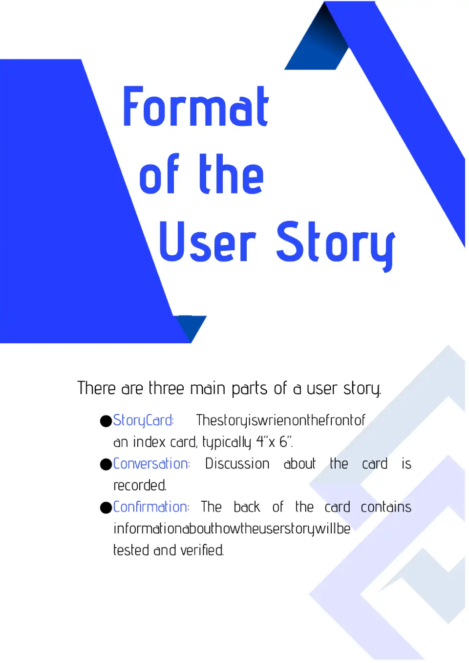 Sample User Story Example page Template for Google Docs
