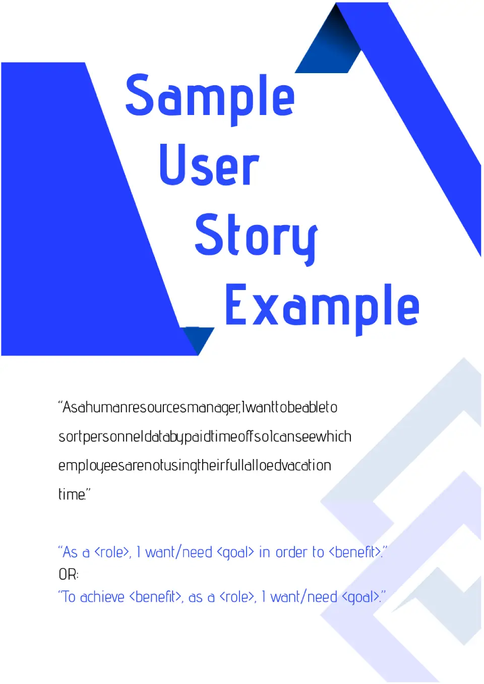Sample User Story Example Template