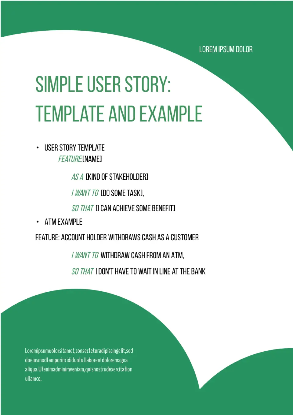 Simple User Story Template for Google Docs