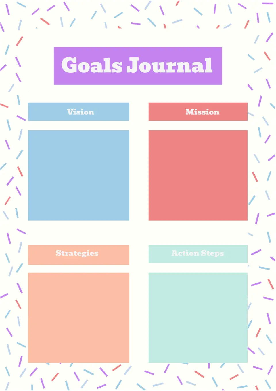 Goals Journal Template for Google Docs