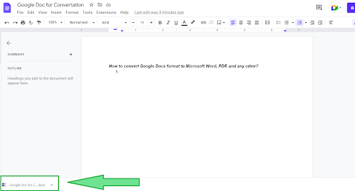 How to convert Google Docs - step 4