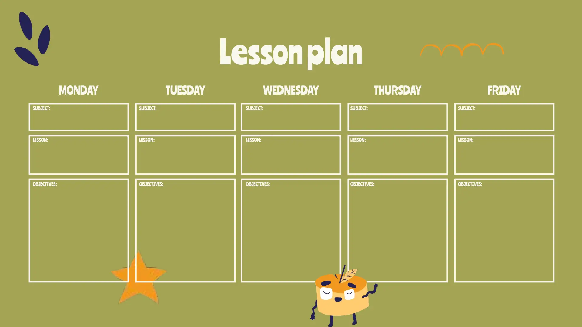 Daily Class Schedule page-2 Template for Google Slides