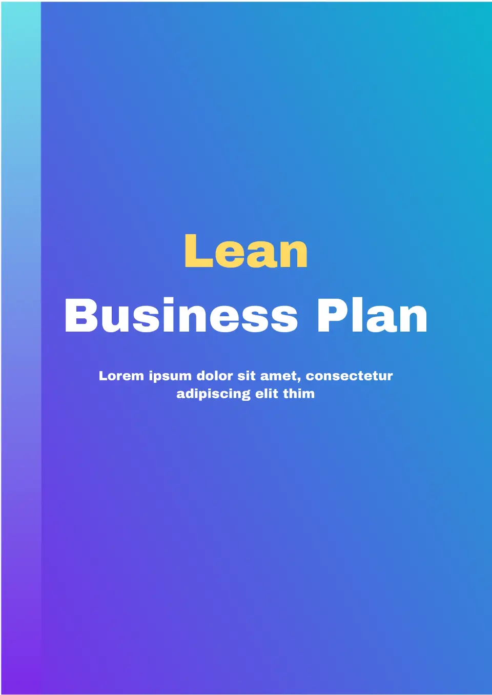 Lean Business Plan Template for Google Docs