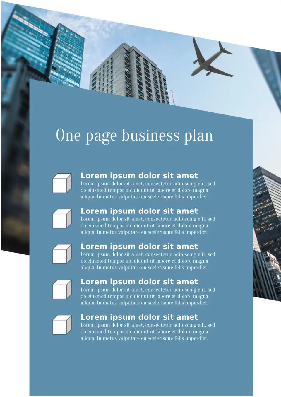 One Page Business Plan Template for Google Docs