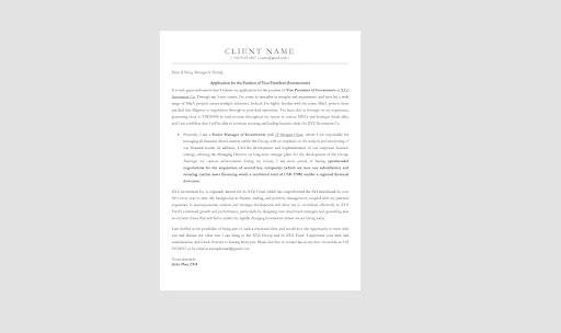 Timeless Black Cover Letter in the Format of Template